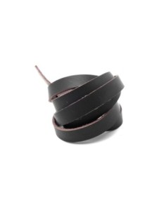 1m de lanière cuir plat 10mm x 1,9mm de couleur marron foncé - CUIR VERITABLE