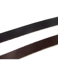 1m de lanière cuir plat 10mm x 1,9mm de couleur marron foncé - CUIR VERITABLE 2