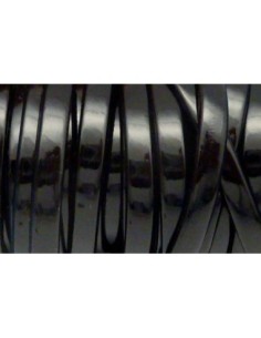 1m Lanière simili cuir 6,3mm de couleur noir vernis brillant très belle qualité