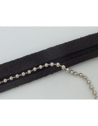 Lanière cuir réversible 12mm marron foncé