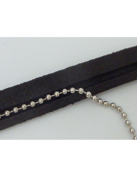 Lanière cuir réversible 12mm marron foncé