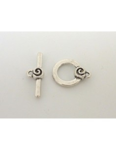 Fermoir toogle travaillé argenté en métal