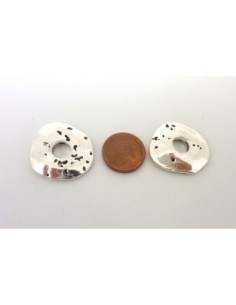 Anneau connecteur 23mm pendentif irrégulier gravé en... 2