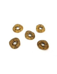 Anneau connecteur 23mm pendentif irrégulier gravé en métal de couleur bronze
