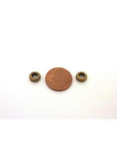 50 Perles rondelle fine 6,9mm en métal lisse de couleur bronze 2