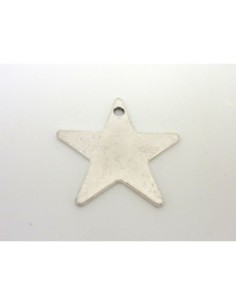Grand pendentif étoile 47,2mm en métal argenté