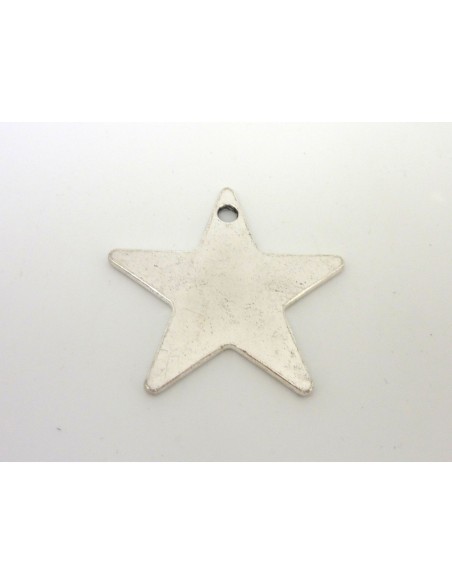 Grand pendentif étoile 47,2mm en métal argenté