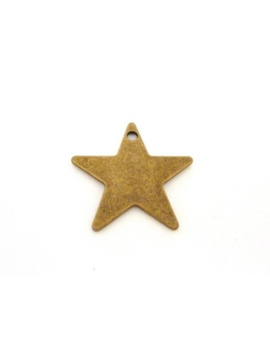 Grand pendentif étoile 47,2mm en métal de couleur bronze