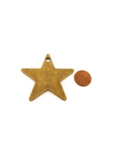 Grand pendentif étoile 47,2mm en métal de couleur bronze 2