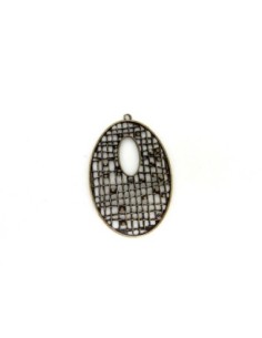 Grand pendentif larme goutte filigrane 60mm en métal de couleur bronze  ajouré
