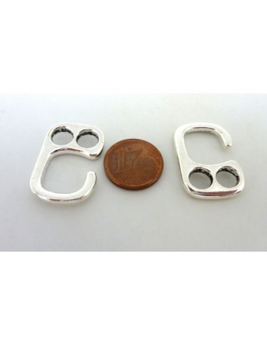 Fermoir crochet en métal argenté