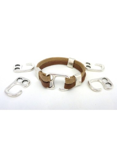 Fermoir crochet en métal argenté