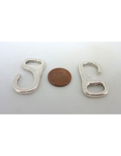 2 Fermoirs crochet pour lanière cuir ou bracelet multi rangs en métal argenté 2