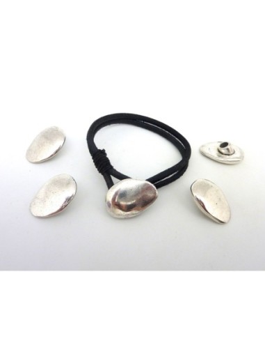 Embout de finition fermoir cuir ou bracelet multi rangs en métal argenté