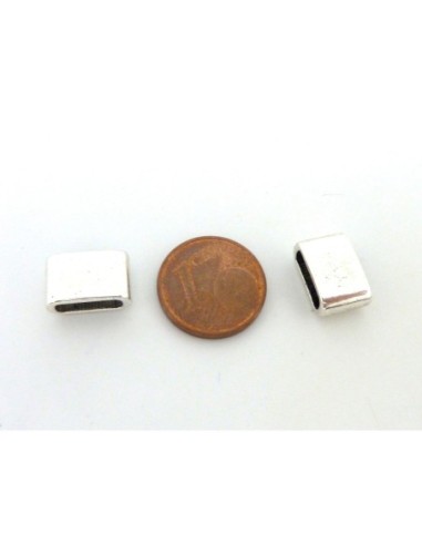 5 Perles passant rectangulaire 12,1mm en métal...