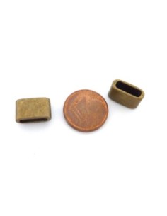 perle passant rectangulaire en métal de couleur bronze 2