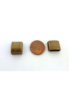 Perle poussoir bronze pour cuir de 10mm 2