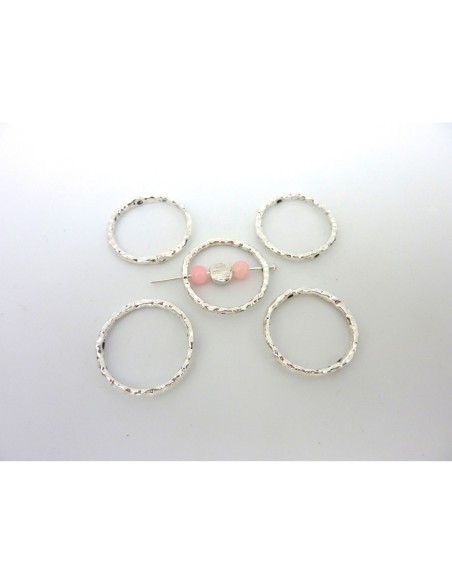 Perle en métal argenté, perle cadre