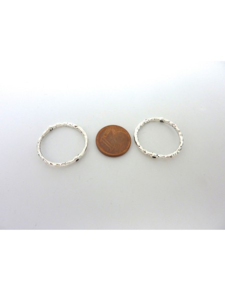 Perle en métal argenté, perle cadre