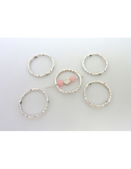 Perle en métal argenté, perle cadre