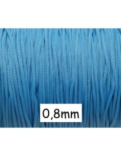 Cordon polyester tressé bleu clair 0,8mm
