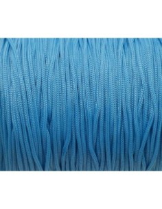 Cordon polyester tressé bleu clair 0,8mm 2