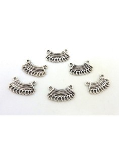 10 Connecteurs support quart de lune pour boucle d'oreille, pendentif en métal argenté 2