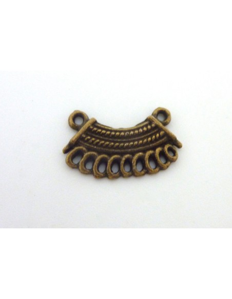 R-10 Connecteurs support quart de lune pour boucle d'oreille, pendentif en métal de couleur bronze