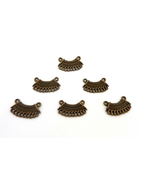 R-10 Connecteurs support quart de lune pour boucle d'oreille, pendentif en métal de couleur bronze