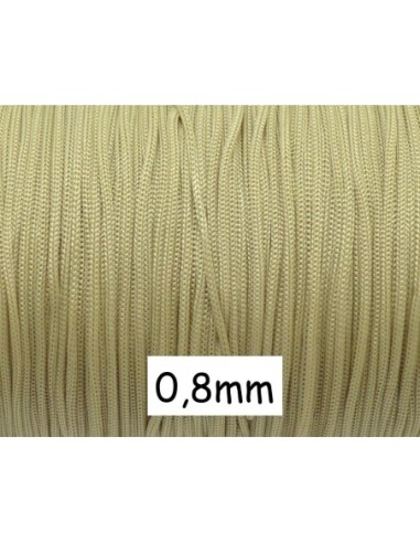 Fil nylon tressé de couleur beige sable 0,8mm