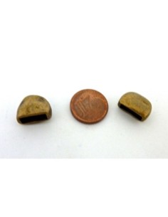 Perle embout de finition pour lanière de 10mm en métal de couleur bronze martelé 2