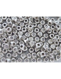 Perle métal argente à facette