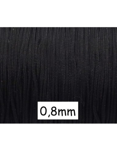 Fil nylon tressé noir 0,8mm pas cher