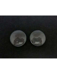Lot de 2 Cabochons rond 25mm en verre 2