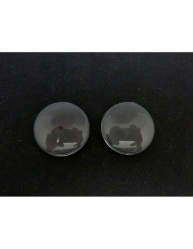Lot de 2 Cabochons rond 25mm en verre
