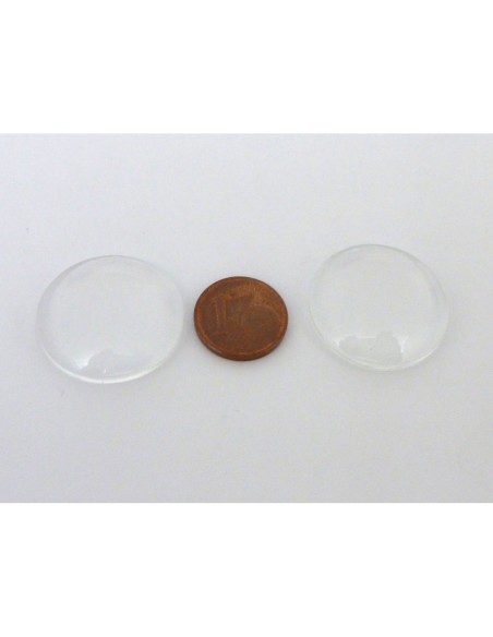 Lot de 2 Cabochons rond 25mm en verre