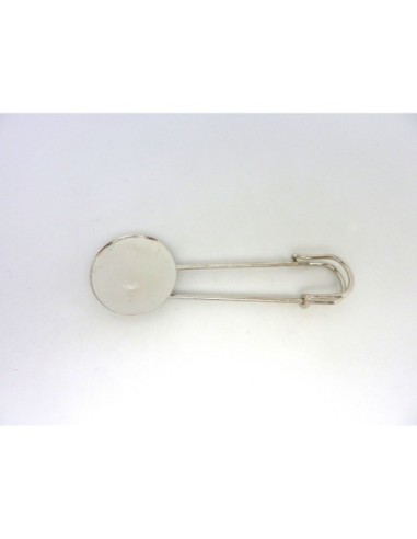 2 Grand Support broche pour cabochon rond de 25mm en métal argenté pour création bijoux