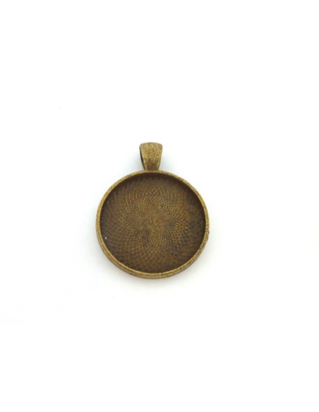 Support cabochon bronze en métal 25mm