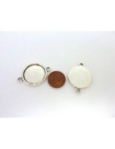Supports cabochon connecteur rond pour cabochon 20mm en métal argenté 2