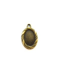 Support cabochon ovale strié pour cabochon de 10 X 14mm en métal de couleur bronze