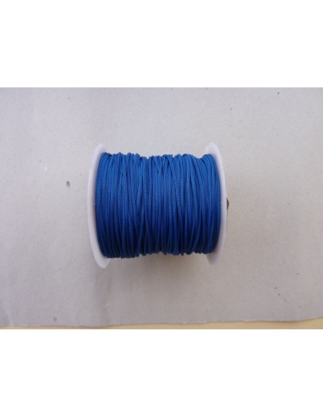 fil nylon tressé bleu outremer, bleu électrique foncé vif 0,8mm