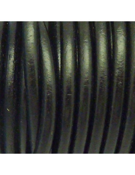 R-20cm de Cordon cuir rond 4,2mm de couleur noir