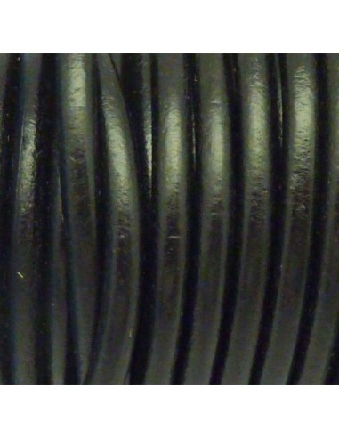 R-1m de Cordon cuir rond 4,2mm de couleur noir