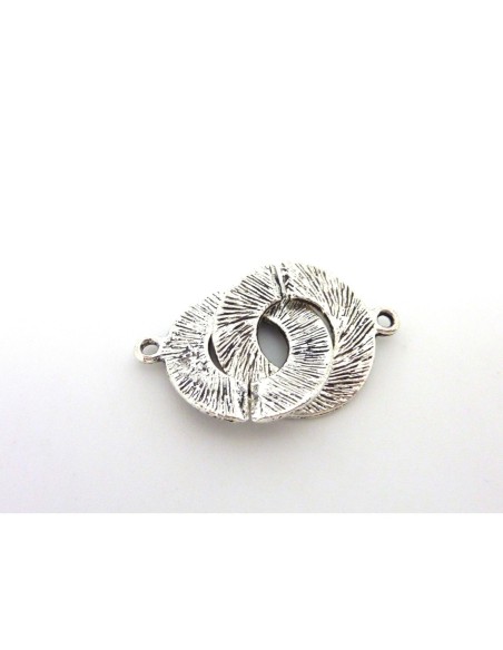 R-10 Fermoirs rond 20mm strié en métal argenté vieilli style menotteR-