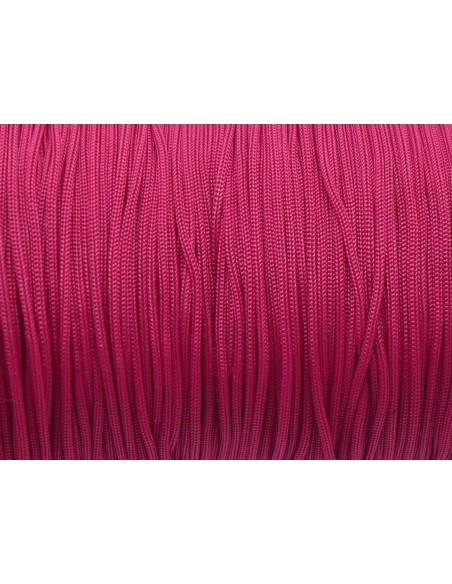 Cordon polyester tressé de couleur rose fuchsia