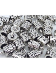 embout pour cordon 6mm en métal argenté