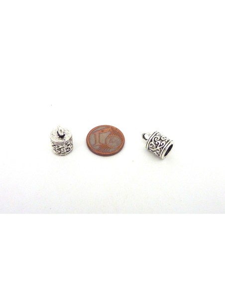 embout pour cordon 6mm en métal argenté style ethnique embout pour cordon 6mm en métal argenté style ethnique
