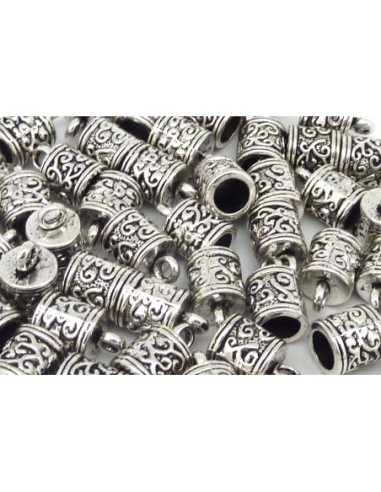 embout pour cordon 6mm en métal argenté