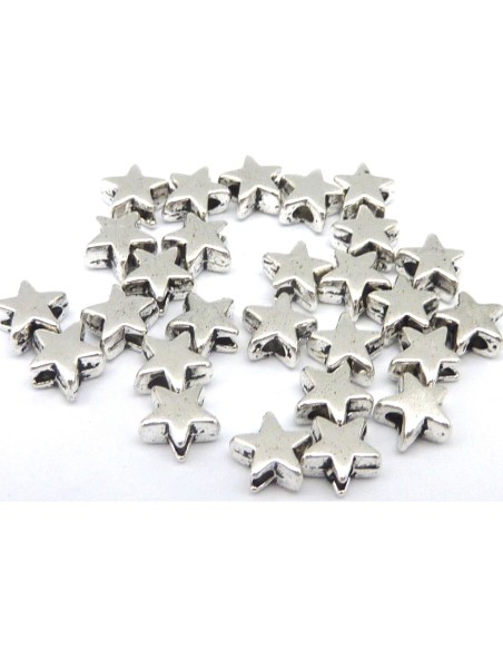 Mini perle étoile en métal argenté