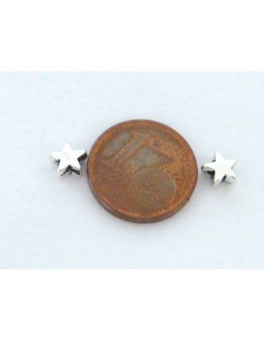 Perle étoile en métal argenté